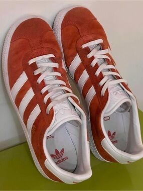 adidas Gazelle Suede Sneakers in Orange and White